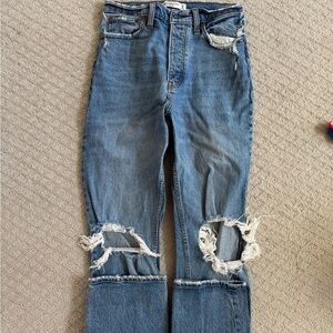 Abercrombie and Fitch, the Dad jeans with ripped knees